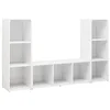 Image de vidaXL Meubles TV 3 pcs Blanc 107x35x37 cm Bois d'ingénierie