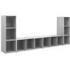 Image de vidaXL Meubles TV 4 pcs Gris béton 107x35x37 cm Bois d'ingénierie