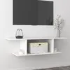 Image de vidaXL Meuble TV mural Blanc 103x30x26,5 cm