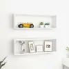 Image de vidaXL Étagères cube murales 2pcs Blanc 80x15x26,5cm bois d'ingénierie
