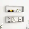 Image de vidaXL Étagères cube murales 2 pcs gris béton bois d'ingénierie
