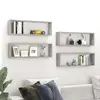 Image de vidaXL Étagères cube murales 4 pcs gris béton bois d'ingénierie
