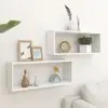 Image de vidaXL Étagères murales cube 2 pcs Blanc 60x15x23 cm Bois d’ingénierie