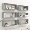 Image de vidaXL Étagères murales cube 6 pcs Gris béton Bois d’ingénierie
