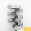 Image de vidaXL Étagères murales d'angle 2 pcs Gris béton Bois d’ingénierie