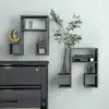 Image de vidaXL Étagères murales 2 pcs gris brillant 50x15x50cm bois ingénierie
