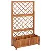 Image de vidaXL Lit surélevé avec treillis 85x38x150 cm Bois massif d'acacia