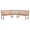 Image de vidaXL Banc d'angle de jardin 185x185x90 cm bois de teck solide