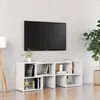 Image de vidaXL Meuble TV Blanc brillant 104x30x52 cm Bois d'ingénierie