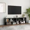Image de vidaXL Meuble TV Gris brillant 149x30x52 cm Bois d'ingénierie