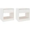 Image de Bussandri Exclusive - Tables de chevet 2 pcs 40x31x40 cm pin massif blanc