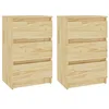 Image de vidaXL Lot de 2 tables de chevet 40 x 29,5 x 64 cm en bois massif de pin