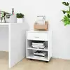 Image de vidaXL Armoire à roulettes Blanc brillant 46x36x59cm Bois d’ingénierie