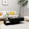Image de vidaXL Table basse Noir 105x55x32 cm Bois d'ingénierie
