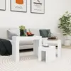 Image de vidaXL Tables basses gigognes 3 pcs Blanc Bois d’ingénierie