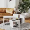 Image de vidaXL Tables gigognes 3 pcs Blanc Aggloméré