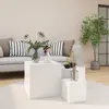 Image de vidaXL Tables d'appoint 3 pièces en bois d'ingénierie blanc