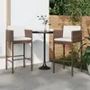 Image de vidaXL Tabourets de bar lot de 2 avec coussins marron résine tressée