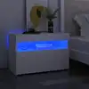 Image de vidaXL Tables de chevet avec lumières LED 2 pcs blanc 60x35x40 cm
