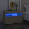 Image de vidaXL Table de chevet avec lumières LED chêne sonoma 60x35x40 cm