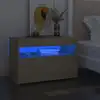 Image de vidaXL Tables de chevet à LED 2 pcs Chêne sonoma 60x35x40 cm