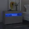 Image de vidaXL Table de chevet avec lumières LED gris béton 60x35x40 cm