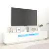 Image de vidaXL Meuble TV avec lumières LED Blanc 200x35x40 cm