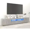 Image de vidaXL Meuble TV avec lumières LED Gris béton 200x35x40 cm