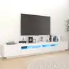 Image de vidaXL Meuble TV avec lumières LED Blanc 260x35x40 cm