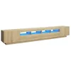 Image de vidaXL Meuble TV avec lumières LED Chêne sonoma 260x35x40 cm
