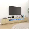 Image de vidaXL Meuble TV avec lumières LED Chêne sonoma 260x35x40 cm