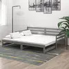 Image de vidaXL Lit coulissant sans matelas gris 2x(90x200) cm