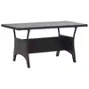 Image de vidaXL Table de jardin noir 120x70x66 cm Résine tressée