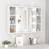 Image de vidaXL Armoire à miroir avec LED Blanc 76x15x55 cm