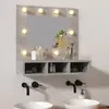Image de vidaXL Armoire à miroir avec LED Gris béton 60x31,5x62 cm