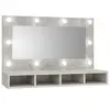 Image de vidaXL Armoire à miroir avec LED Gris béton 90x31,5x62 cm