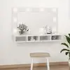 Image de vidaXL Armoire à miroir avec LED Blanc brillant 90x31,5x62 cm