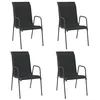 Image de Bussandri Exclusive Lot de 4 chaises de jardin en acier et textilène Noir