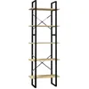Image de vidaXL Bois de Pin Bibliothèque à 5 Niveaux Etagère à Livres Armoire de Rangement Etagère sur Pied Meuble de Rangement Bureau 60x30x175 cm