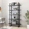 Image de vidaXL Bibliothèque à 5 niveaux Gris 100x30x175 cm Bois d'ingénierie