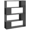 Image de Bibliothèque/Séparateur de pièce Gris brillant 100x24x124 cm