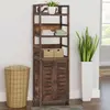 Image de vidaXL Vitrine Marron foncé 46x24x140 cm Bois massif de Paulownia