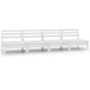 Image de vidaXL 4x Bois de Pin Massif Canapés Centraux de Jardin Canapés Centraux de Patio Meubles de Terrasse Canapés de Jardin Extérieur Arrière-cour Blanc