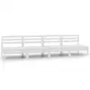 Image de vidaXL Canapés centraux de jardin 4 pcs Blanc Bois de pin massif