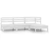 Image de vidaXL Salon de jardin 4 pcs Bois de pin massif Blanc