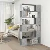 Image de vidaXL Bibliothèque/Séparateur de pièce Gris béton 100x24x188 cm
