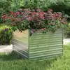 Image de vidaXL Lit surélevé de jardin 100x100x77 cm Acier galvanisé Argenté