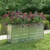 Image de vidaXL Lit surélevé de jardin 160x40x77 cm Acier galvanisé Argenté