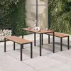 Image de vidaXL Ensemble à manger de jardin 3 pcs acier et WPC marron et noir