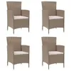 Image de vidaXL Chaises de jardin avec coussins lot de 4 Résine tressée Beige